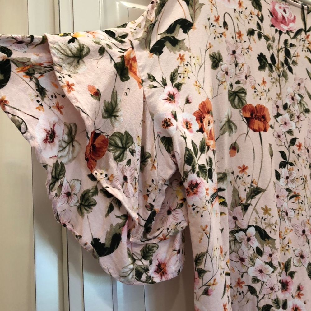 Dalia dropped double ruffle sleeve floral top Size large - Picture 4 of 14